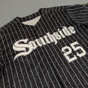 Chicago White Sox Southside Vaughn #25 Black Pinstripe Baseball Jersey Men's XL‎